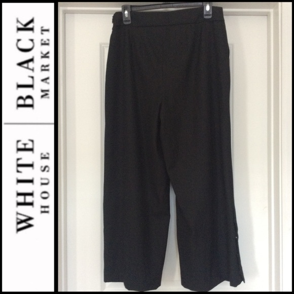 NWT WHBM Luxe Textured Wide Leg Crop Pants - Picture 5 of 8